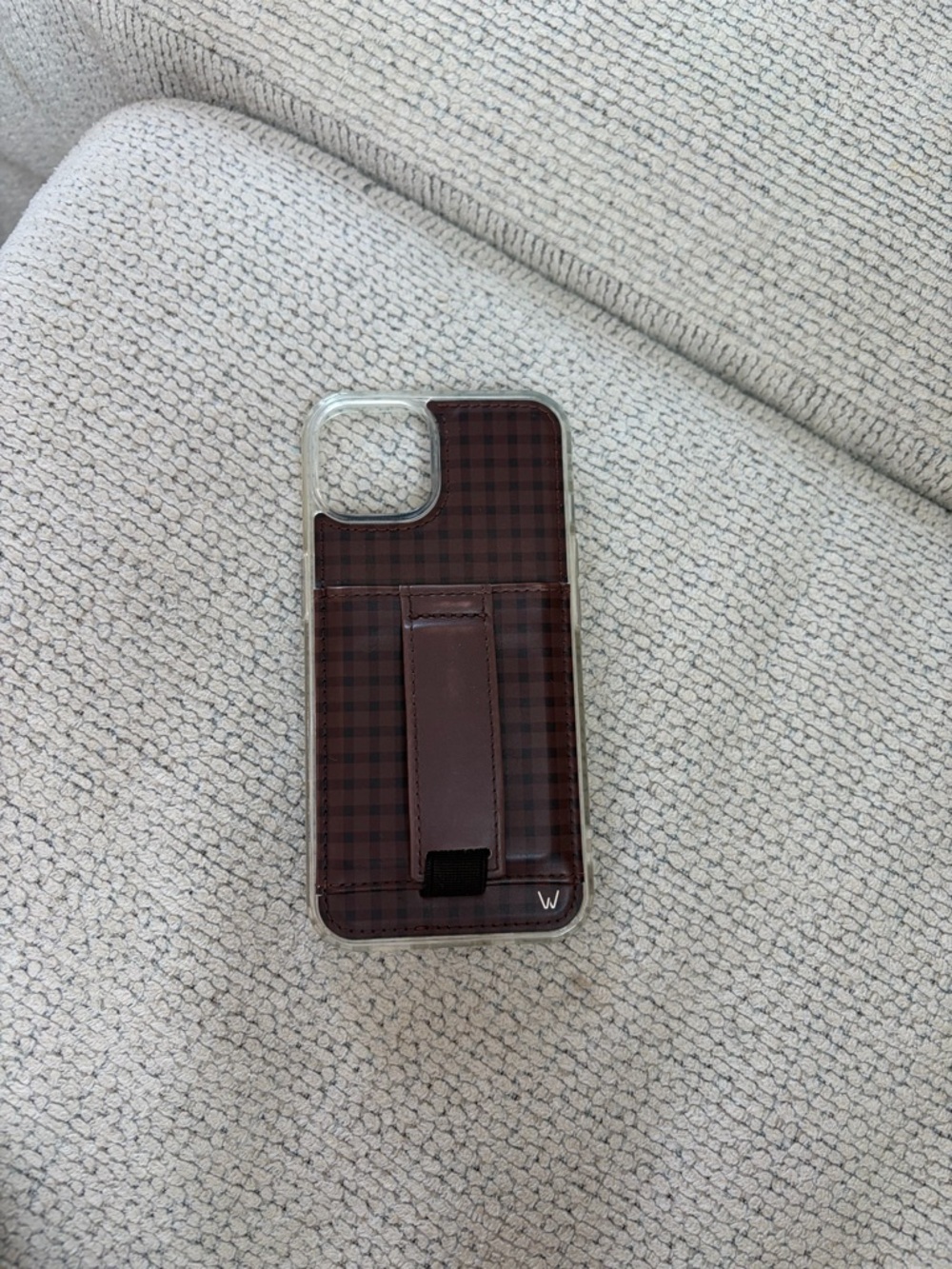 Walli Brown Plaid Phone Case with Strap - Brown